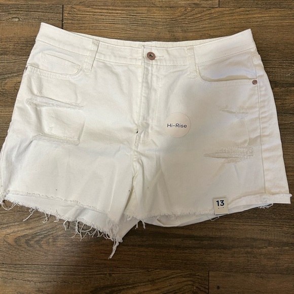Arizona Jean Company Pants - Arizona Jean Company High Waist White Distressed Shorts